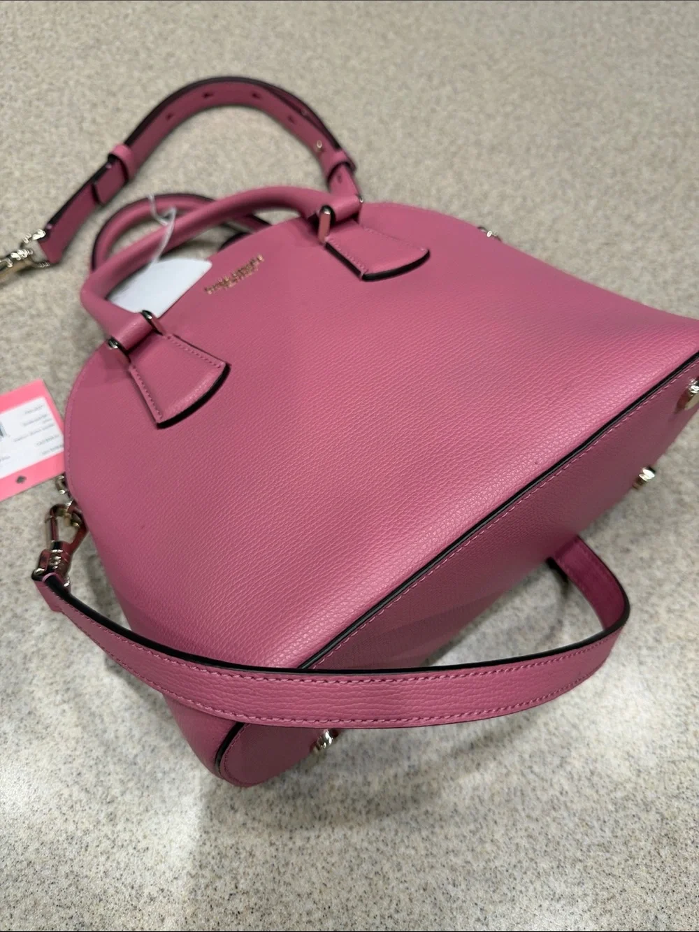 kate spade blustery pink “SylviaPebbled  medium Dome Satchel w/ Removable Strap